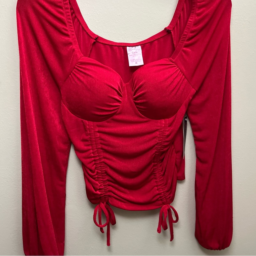 Women’s ruched drawstring corset style top